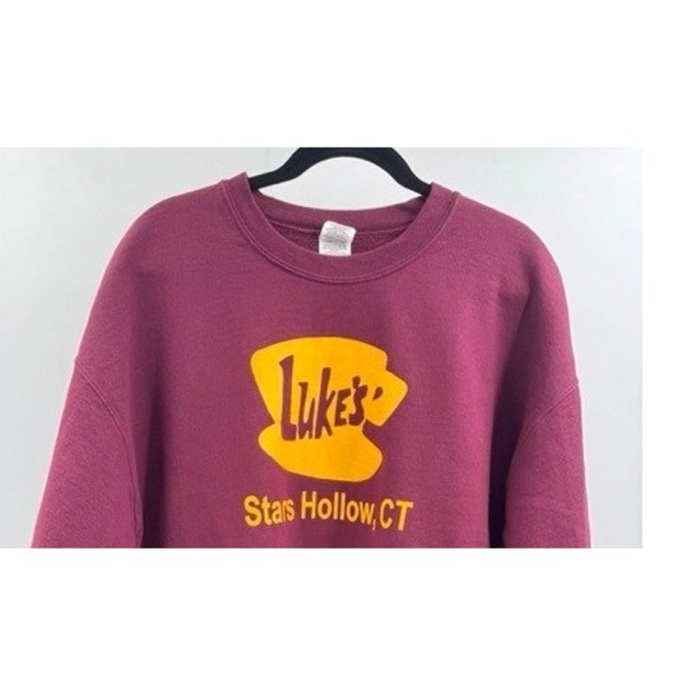 Gilmore Girls Maroon Lukes Diner Graphic Crewneck Sweatshirt XL Fleece Y2k - Picture 4 of 7